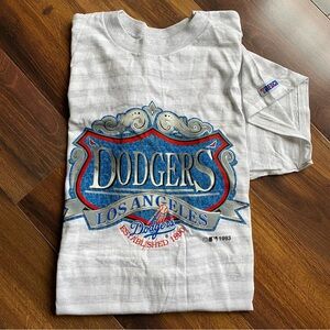 1993 LA Dodgers Single Stitch Trench Los Angeles Dodgers Made in USA T-Shirt